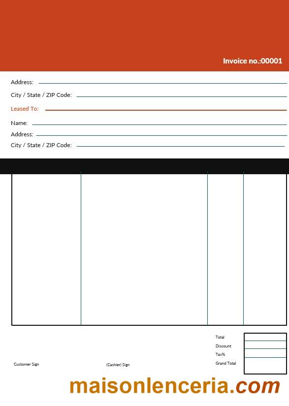 Edytowalny szablon faktury leasingu komercyjnego w formatach Word i PDF